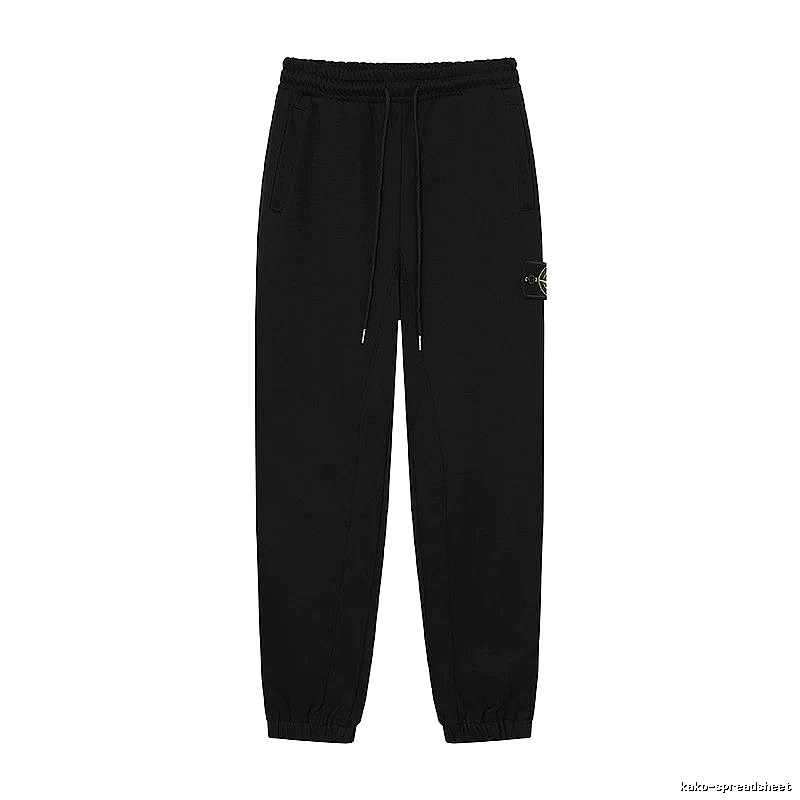 Stone Island Classic Functional Style Black Cuffed Sweatpants