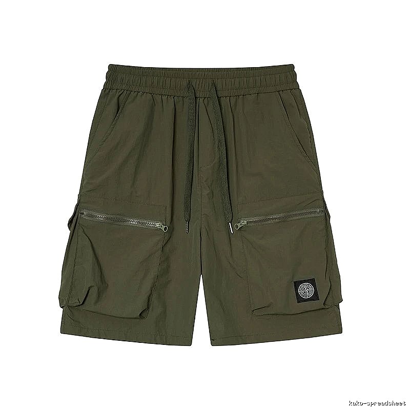 Stone Island Classic Technical Workwear Style Army Green Shorts