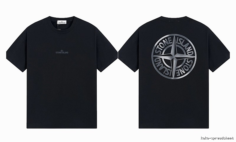 Stone Island Compass Collection Street Style Black T-Shirt