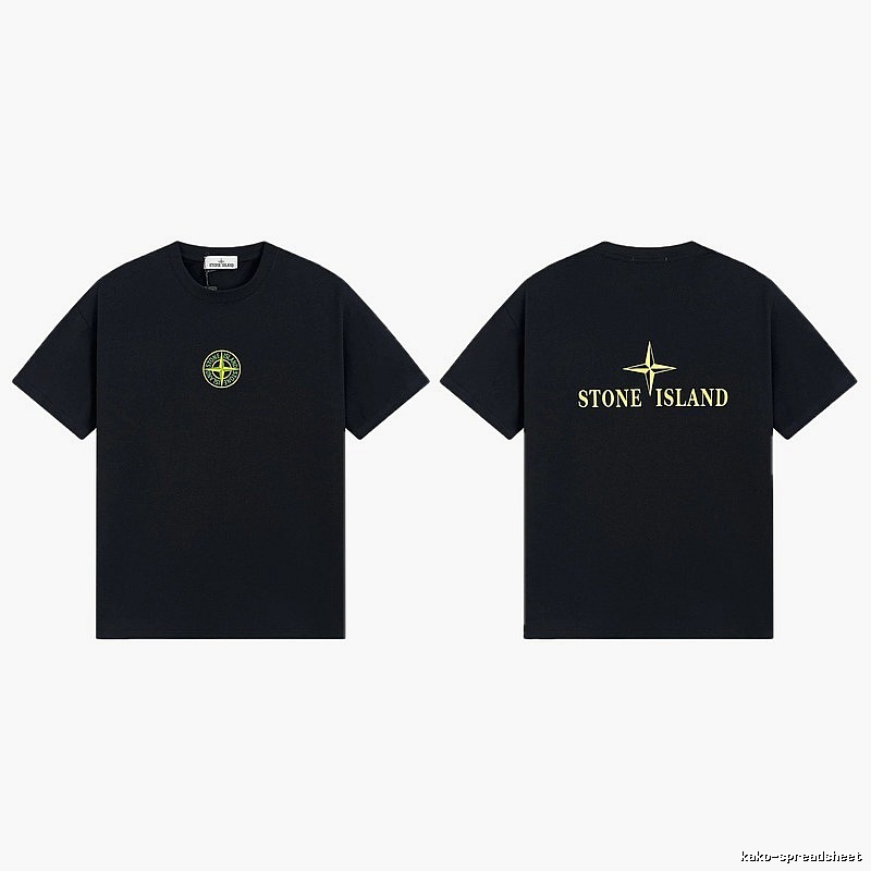Stone Island Compass Series Streetwear Black Short Sleeve T-Shirt