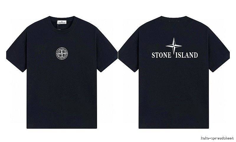 Stone Island Compass Street Style Black Short Sleeve T-shirt