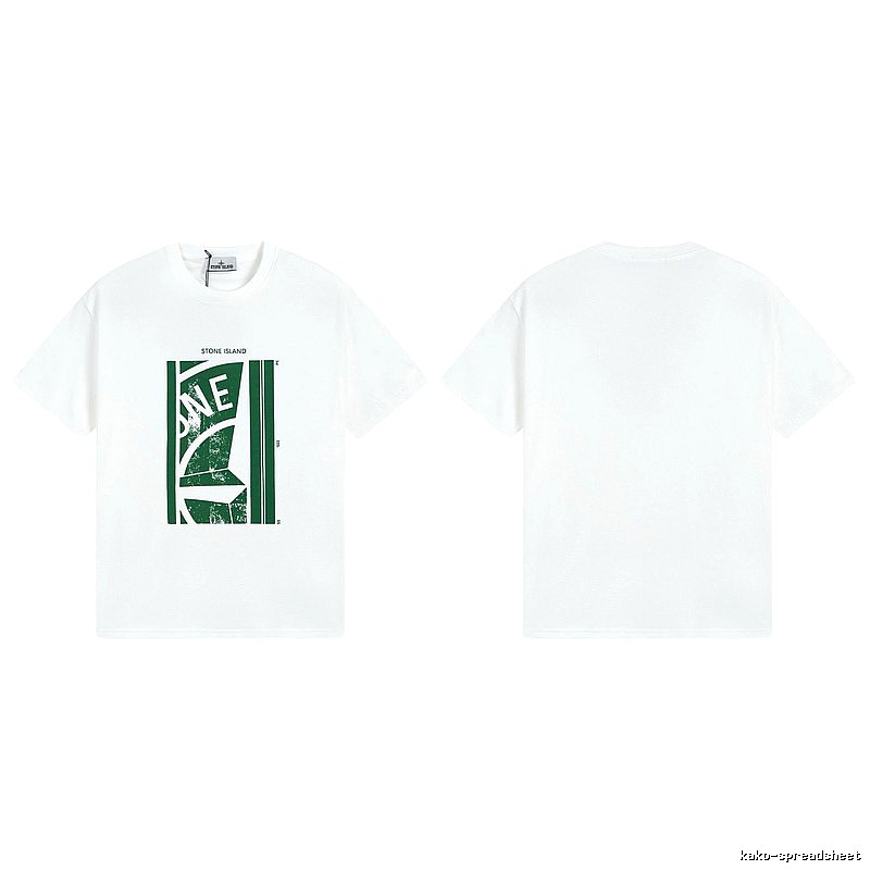 Stone Island Printed Street Style White Short Sleeve T-Shirt