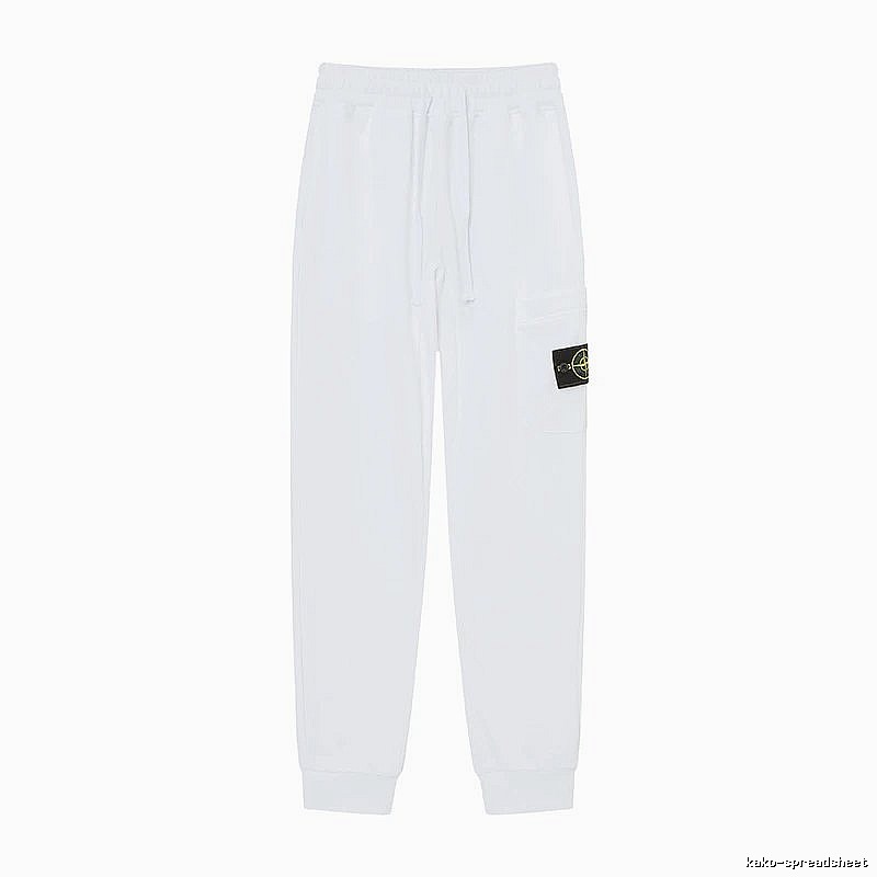 StoneIsland Badge Workwear Style White Sweatpants
