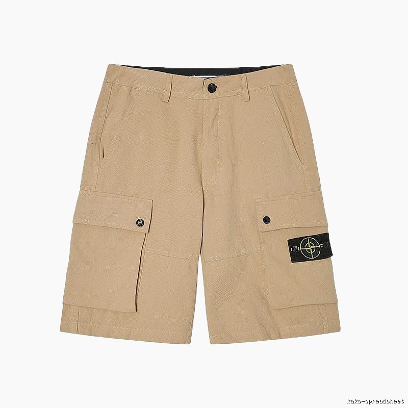 StoneIsland Workwear Style Khaki Shorts