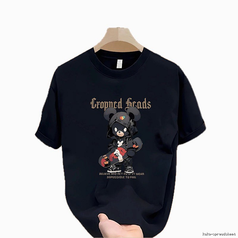 Streetwear Brand Bearbrick Skateboarding Street Style Navy Blue T-Shirt