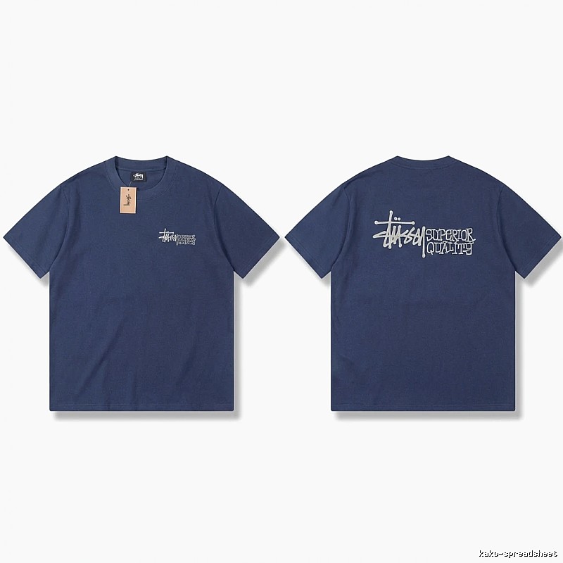 Stussy basic casual dark blue T-shirt