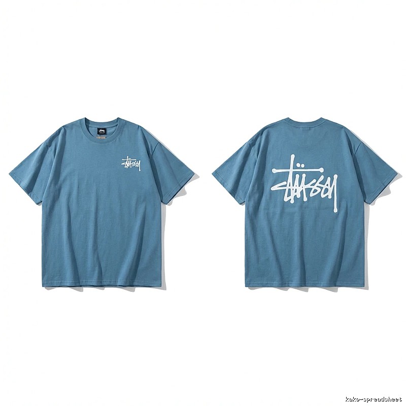 Stussy basic simple style blue T-shirt