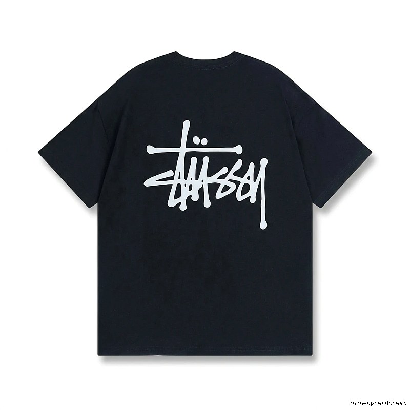 Stussy basic street style black T-shirt