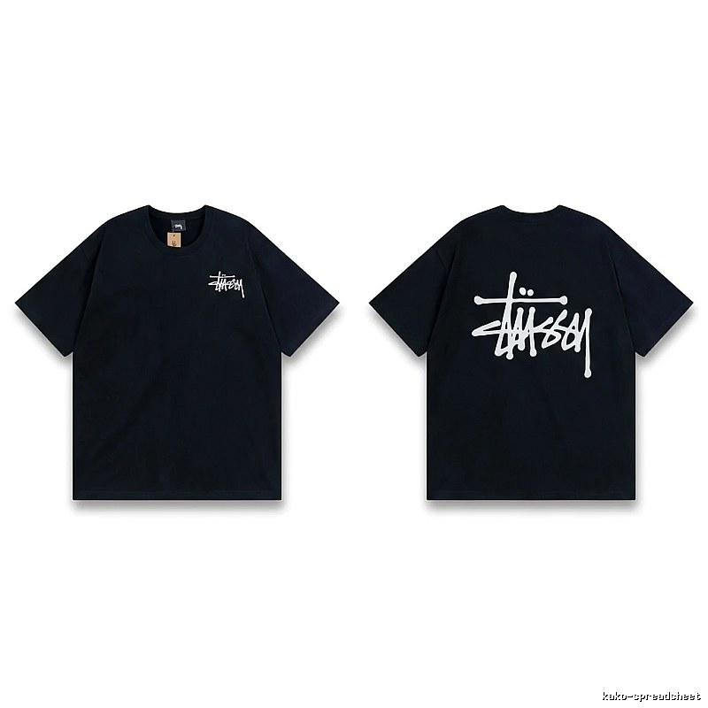 Stussy basic style simple black T-shirt