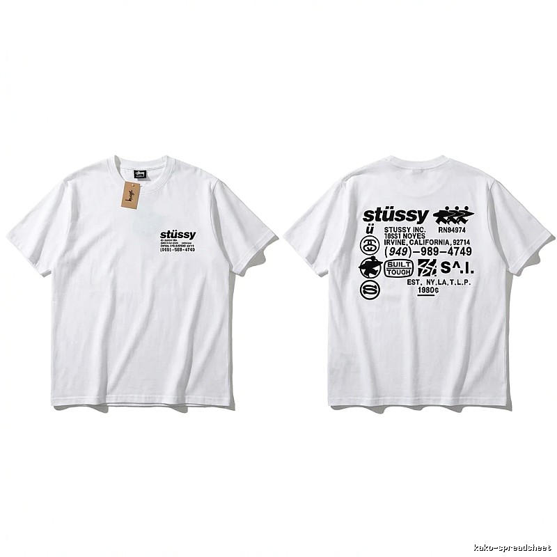 Stussy basic style, simple style, white T-shirt