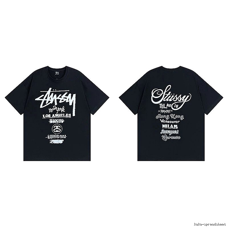 Stussy Black Spider Graphic T-Shirt Bold Graphic Logo