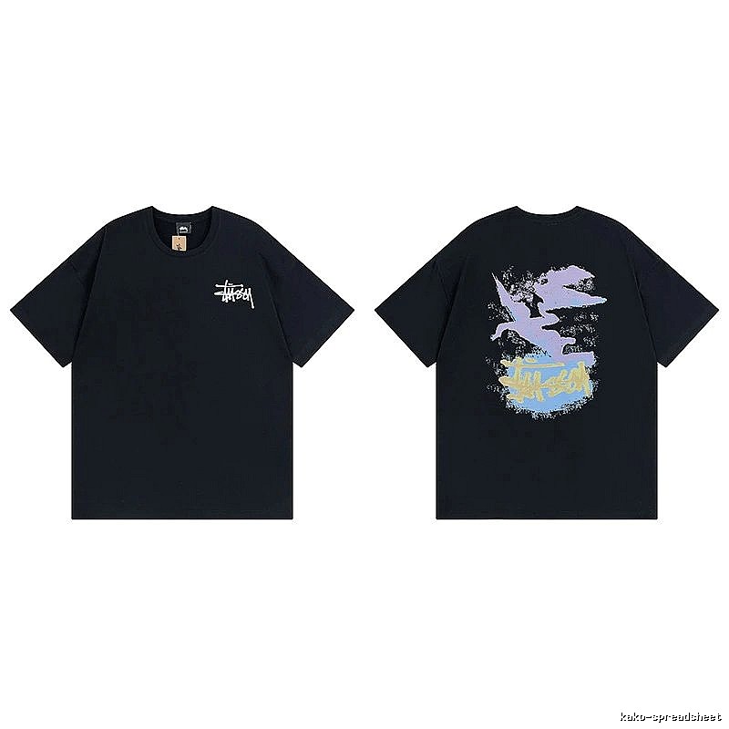 Stussy Black Spider Graphic T-Shirt Training Look Logo