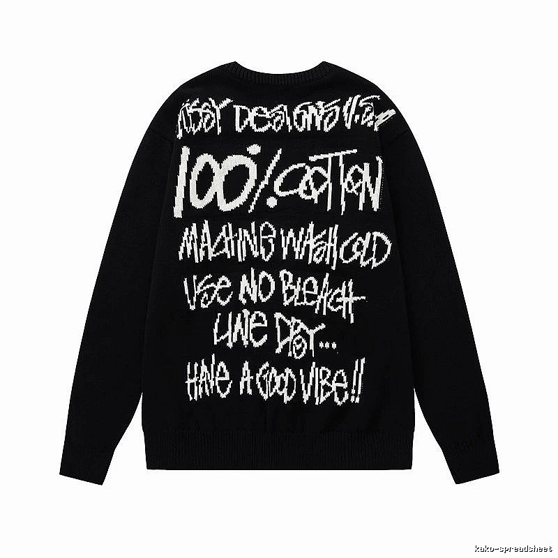 Stussy Black Swirl Graphic SweatShirt Relaxed Styling