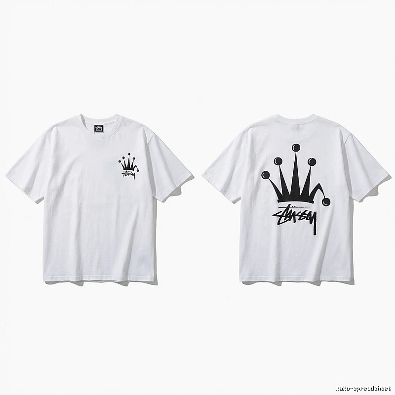 Stussy Crown Trendy Brand White T-shirt