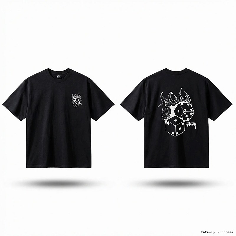 Stussy Dice Print Black T-shirt