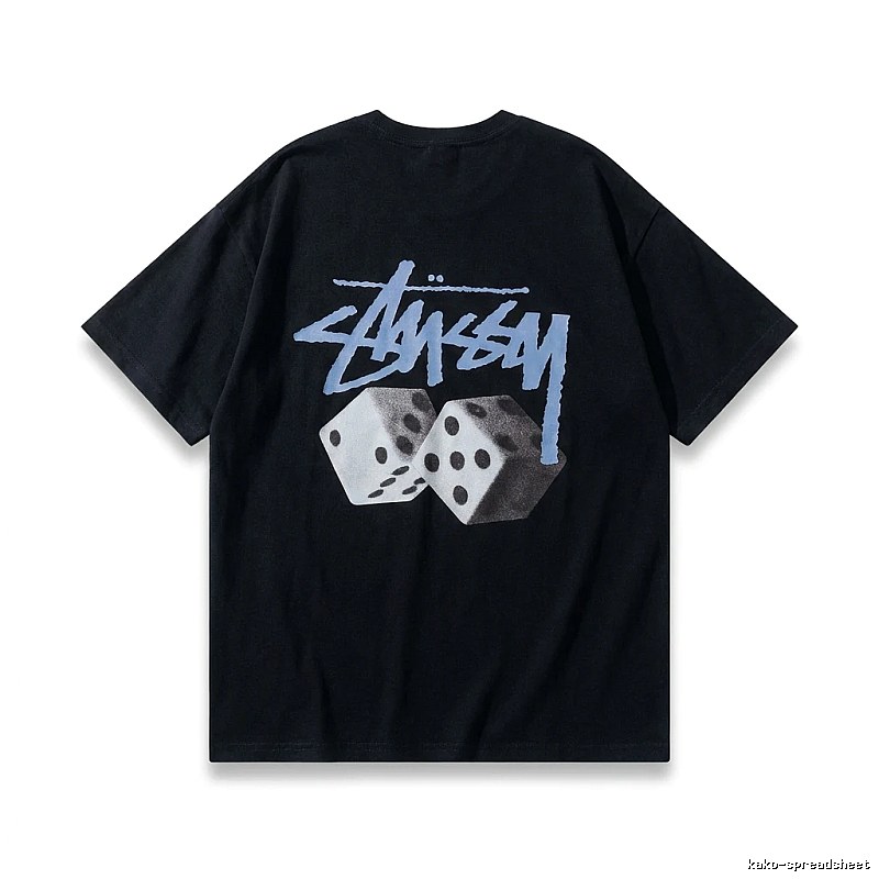 Stussy Dice Trendy Brand Black T-shirt