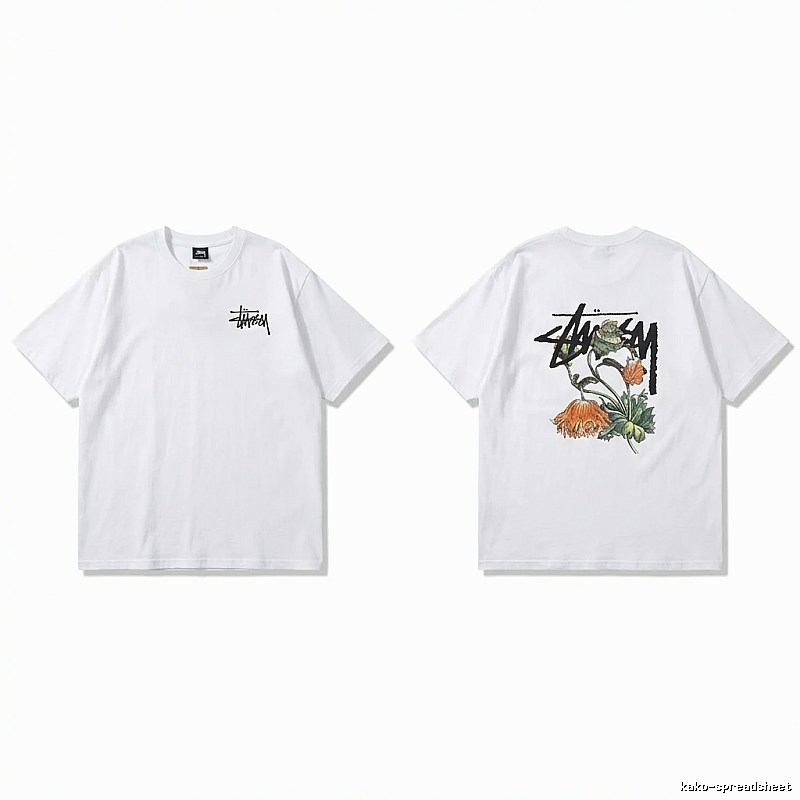 Stussy Floral Print White T-shirt