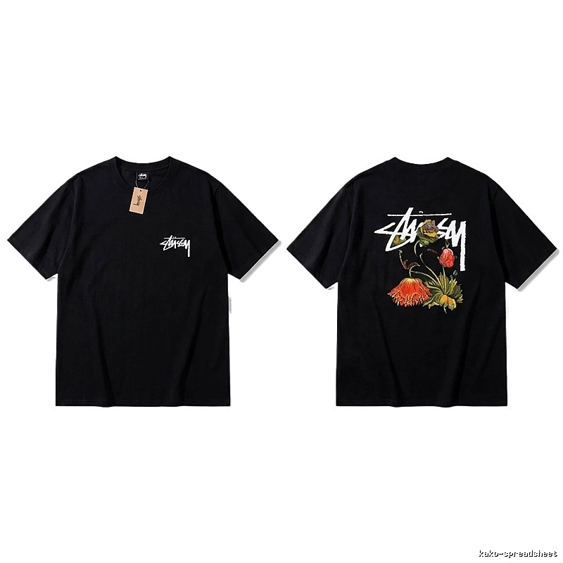 Stussy Floral Style Black T-shirt