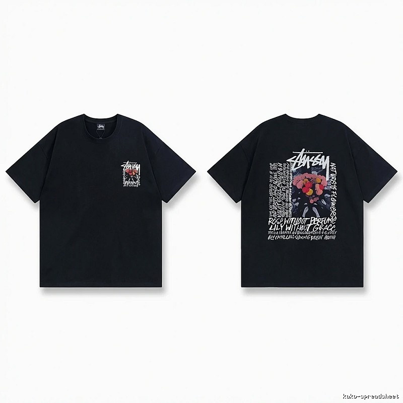 Stussy Floral Style Black T-shirt