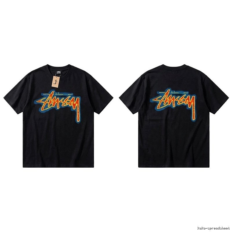 Stussy graffiti-style black T-shirt