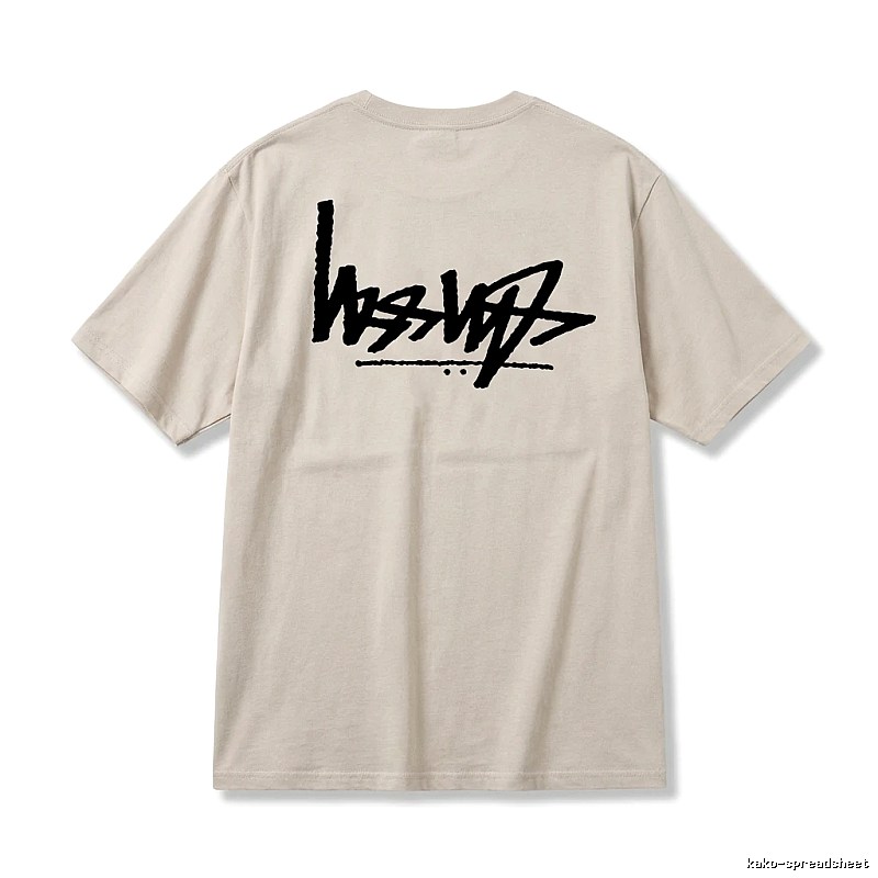 Stussy graffiti-style light gray T-shirt