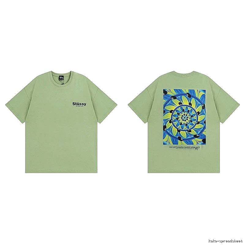 Stussy Green Spider Graphic T-Shirt Outdoor Days Logo