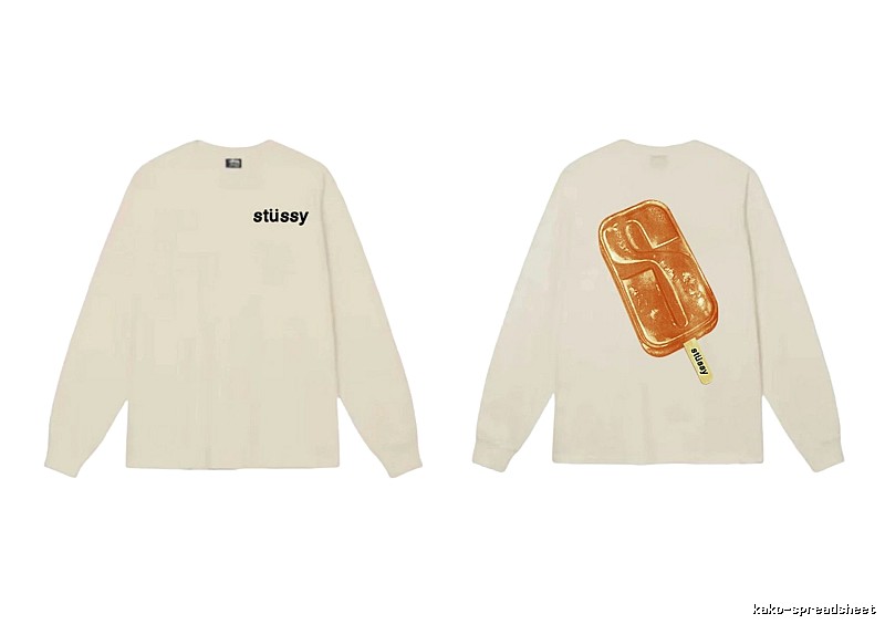 Stussy Ice Cream Style Off-White Long-Sleeve Shirt