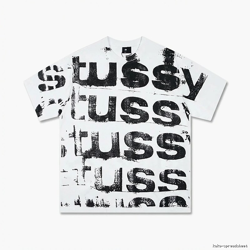Stussy letter print white T-shirt