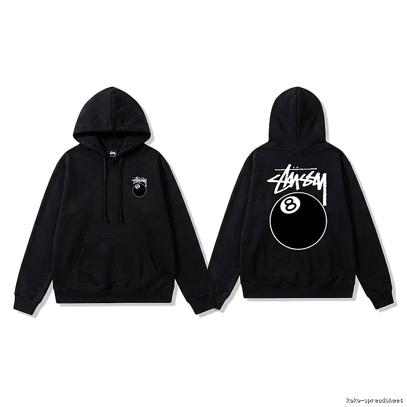 Stussy No. 8 Ball Cool Style Black Hoodie