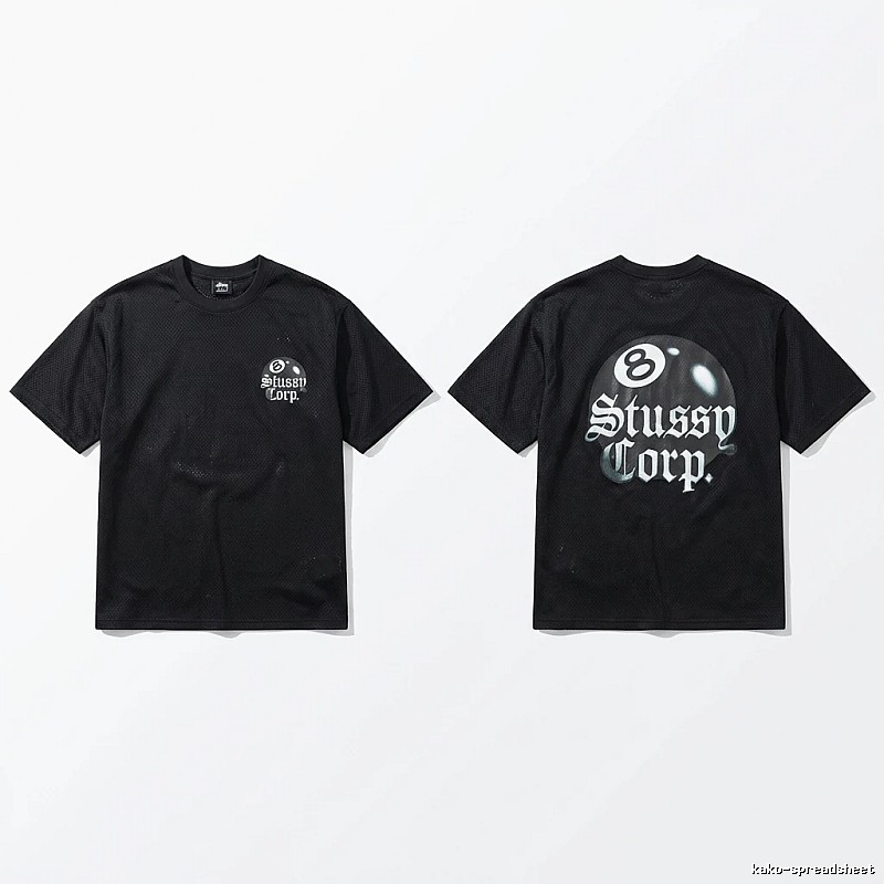 Stussy No.8 Retro Style Black T-shirt