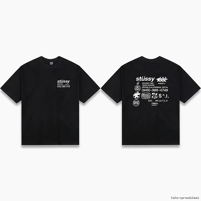 Stussy retro-style black T-shirt