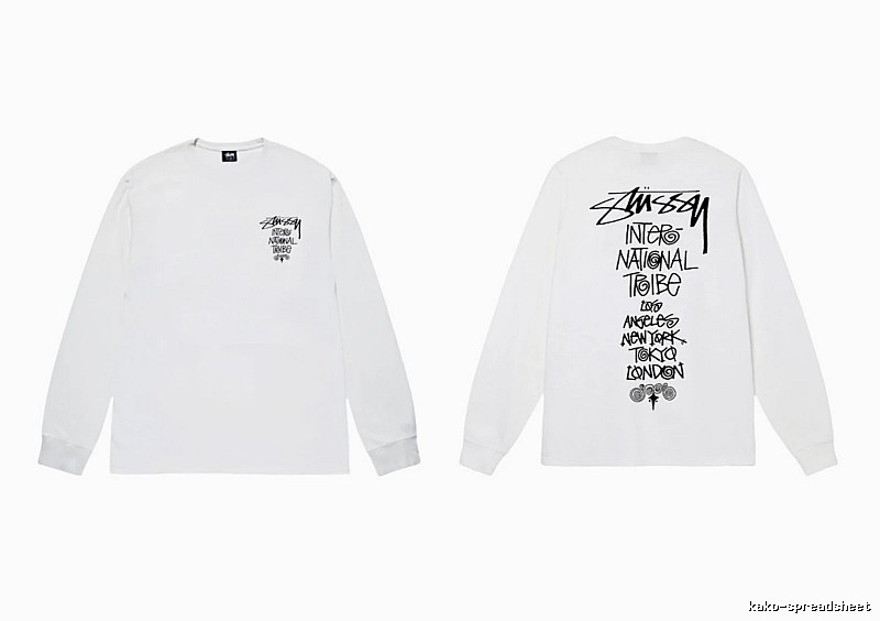 Stussy retro-style white long-sleeved shirt