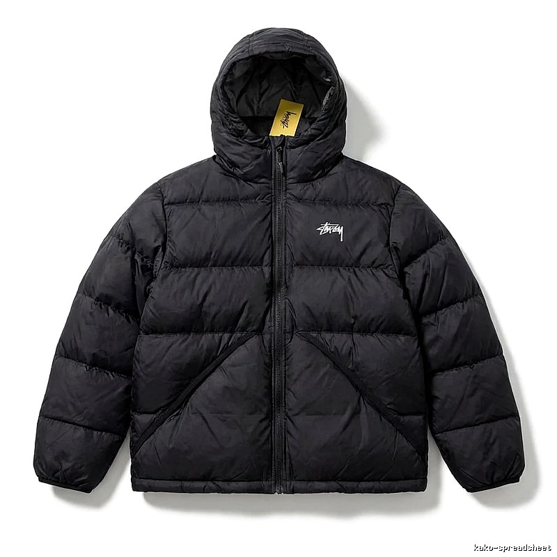 Stussy trendy and cool black down jacket