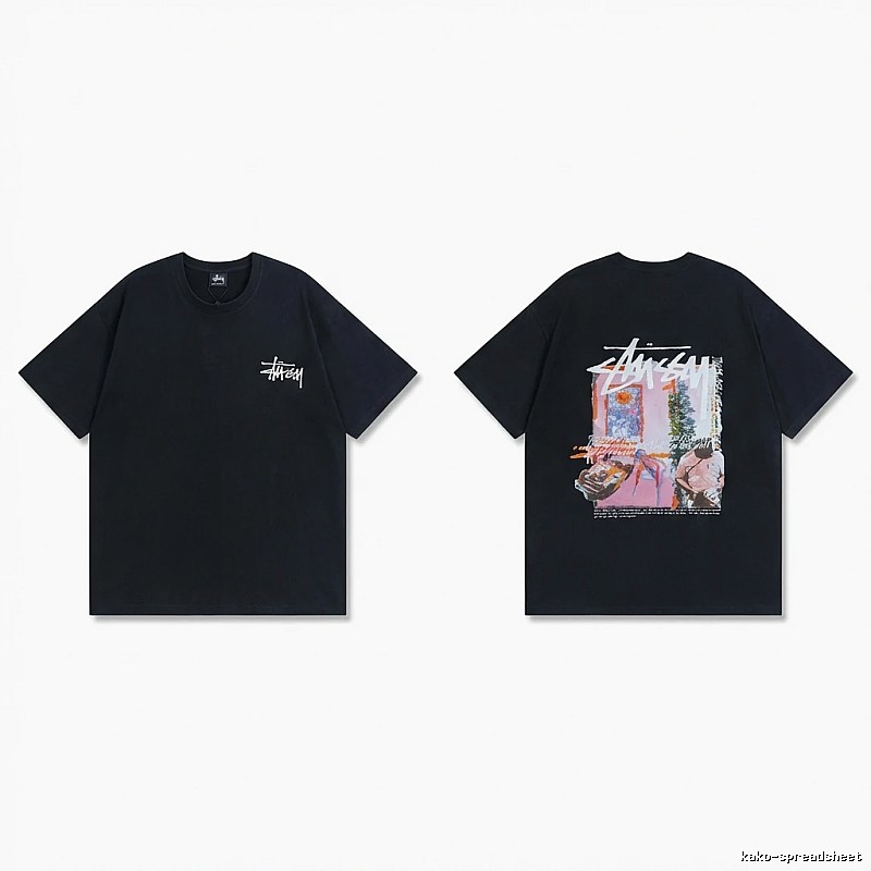 Stussy trendy style black T-shirt
