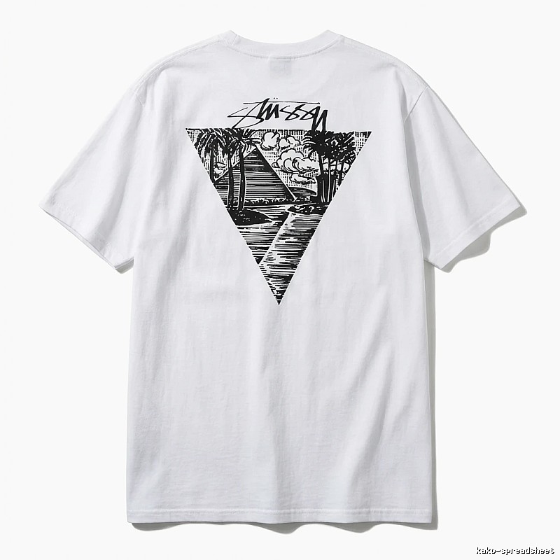 Stussy triangle print white T-shirt