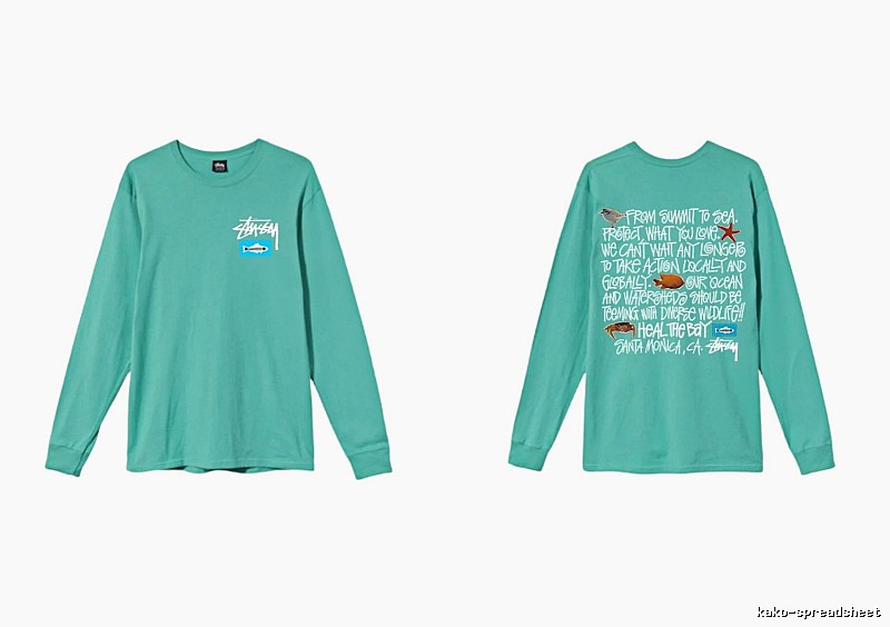 Stussy's eco-friendly mint green long-sleeved shirt