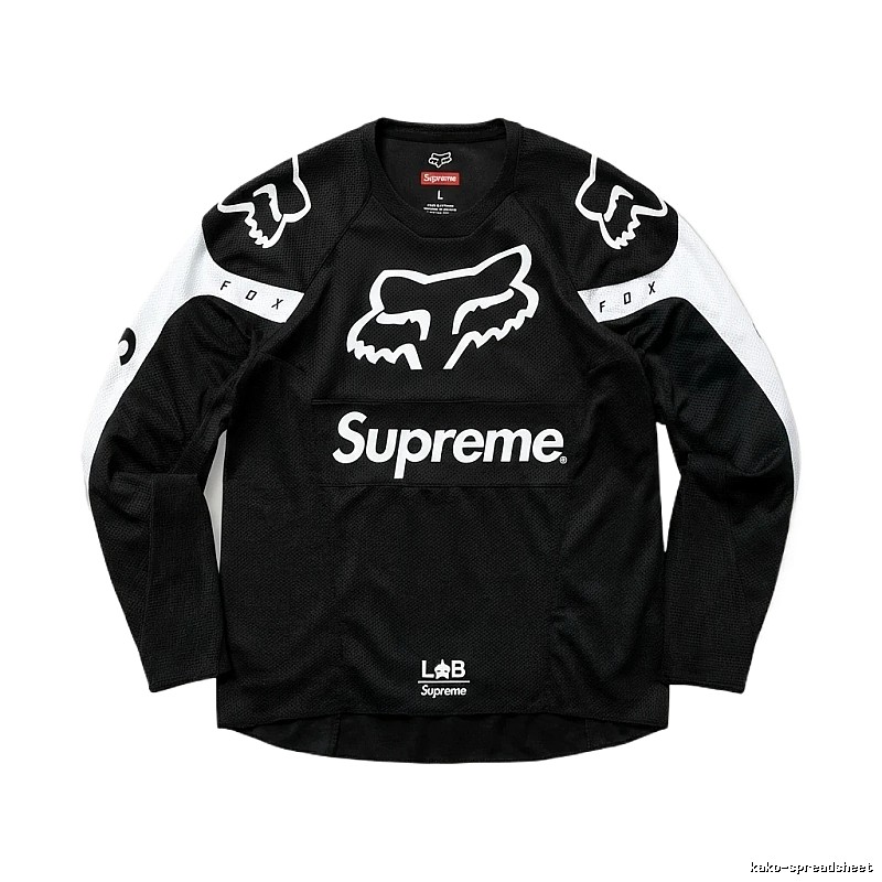 Supreme black and white trendy long-sleeved shirt