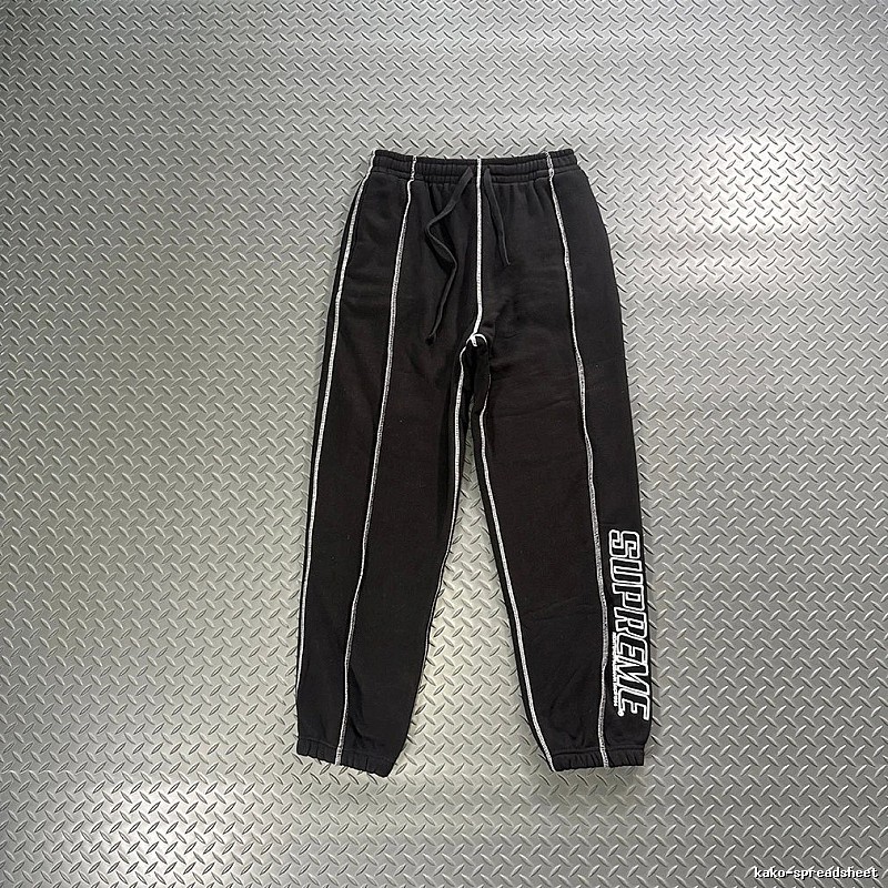 Supreme Black Red Piping Track Pants