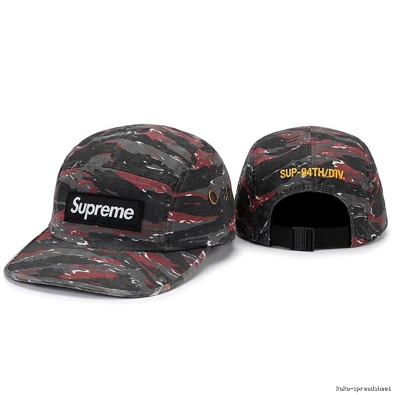 Supreme camouflage style red and black hat