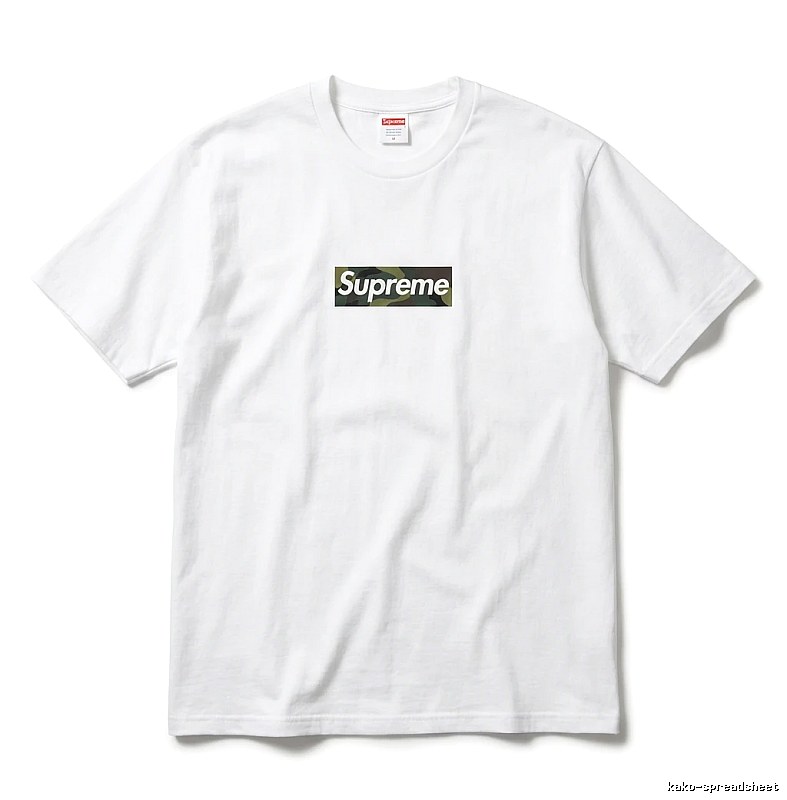 Supreme camouflage style white T-shirt
