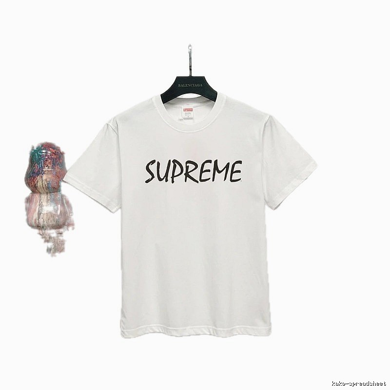 Supreme Hand-drawn Print Street Style White T-Shirt