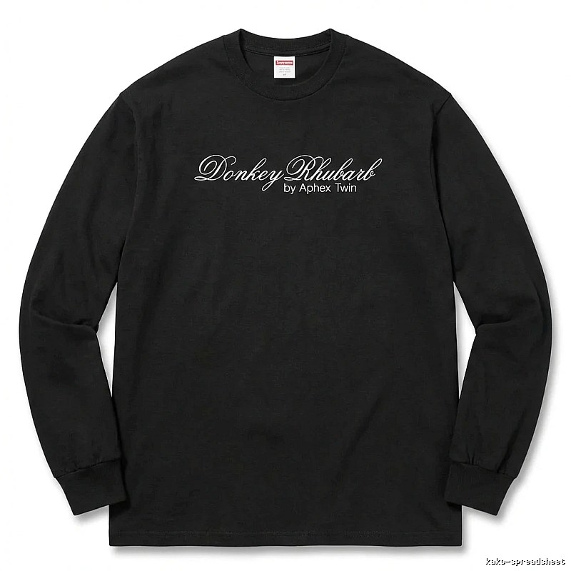 Supreme Print Retro Style Black Long-sleeve Shirt