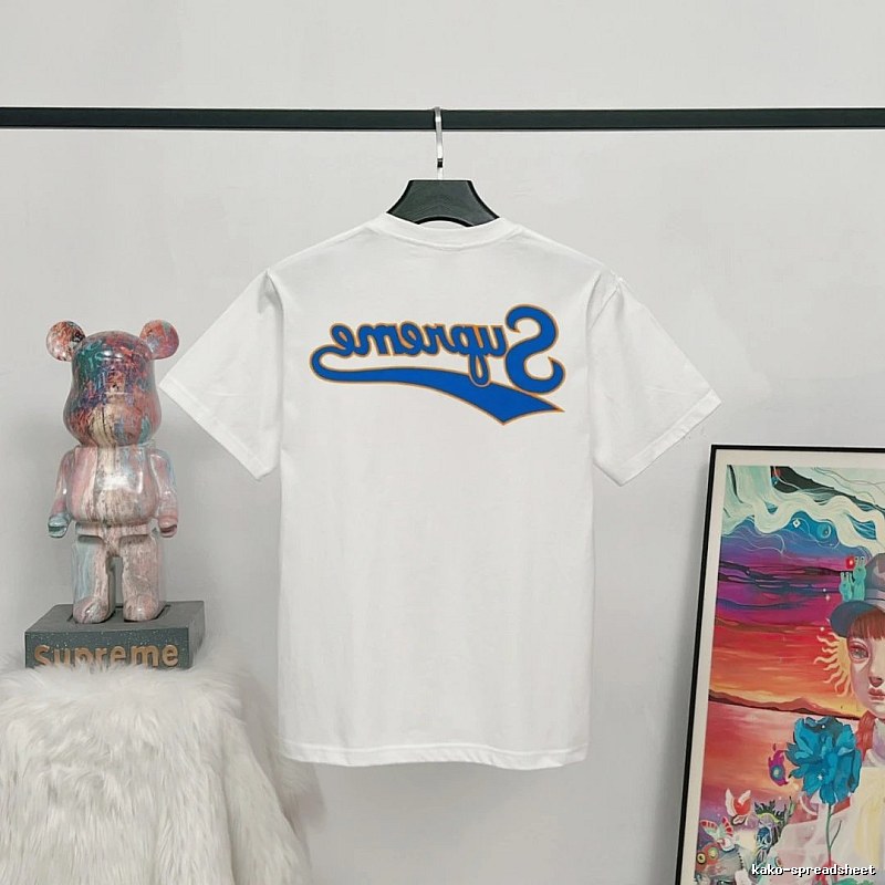 Supreme Reverse Logo Printed Street Style White T-Shirt
