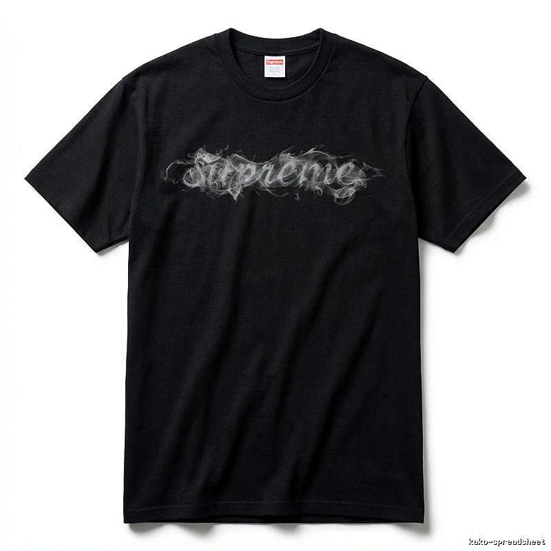 Supreme Smoke Style Black T-shirt