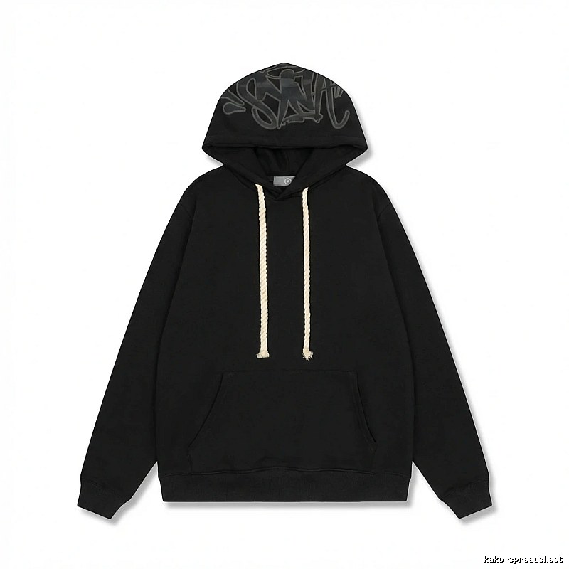 SynaWorld graffiti-style black hoodie
