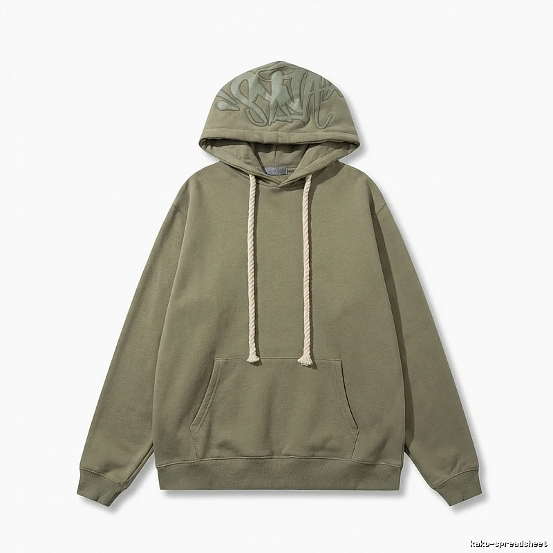 SynaWorld Graffiti-style Olive Green Hoodie