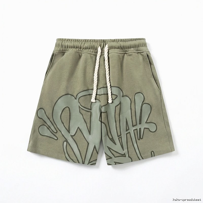 SynaWorld Graffiti-style Shorts (Military Green)