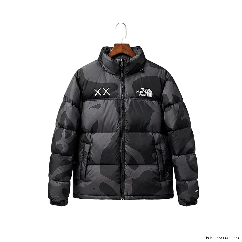 The North Face camouflage-style down jacket (black)