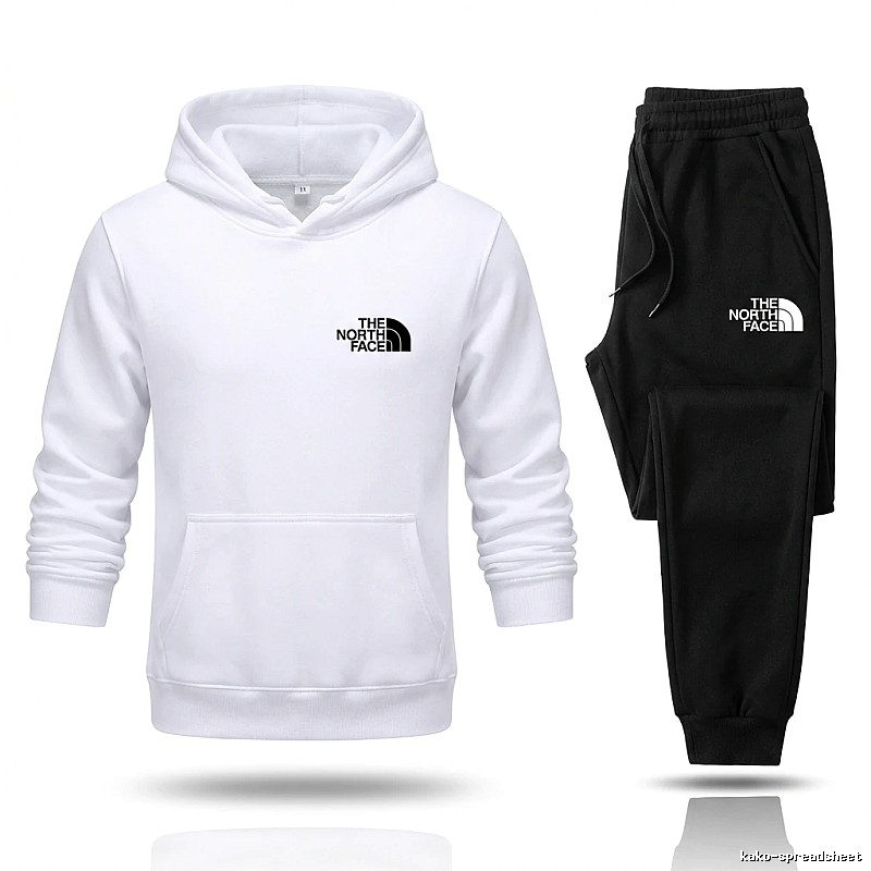 The North Face simple black and white sportswear set