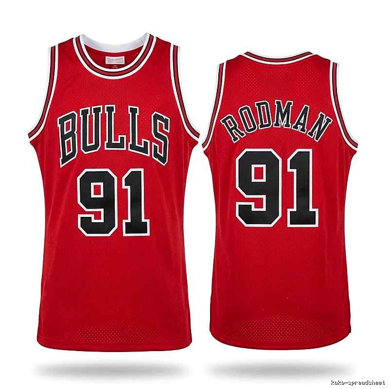 The red jersey of Dennis Rodman of the Michael Jordan.